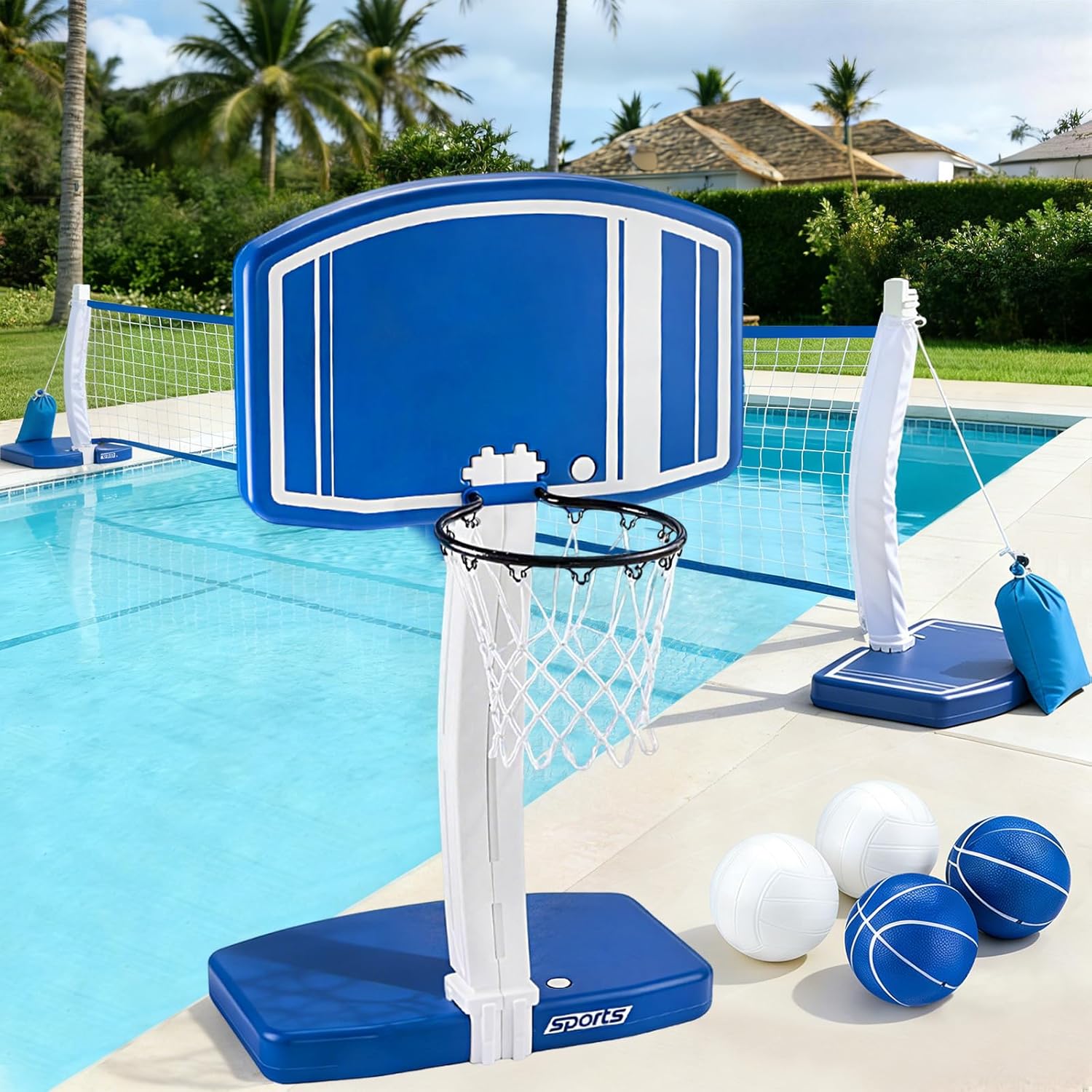 Kids Toys And Games - Ring Basket dan Jaring Bola Voli