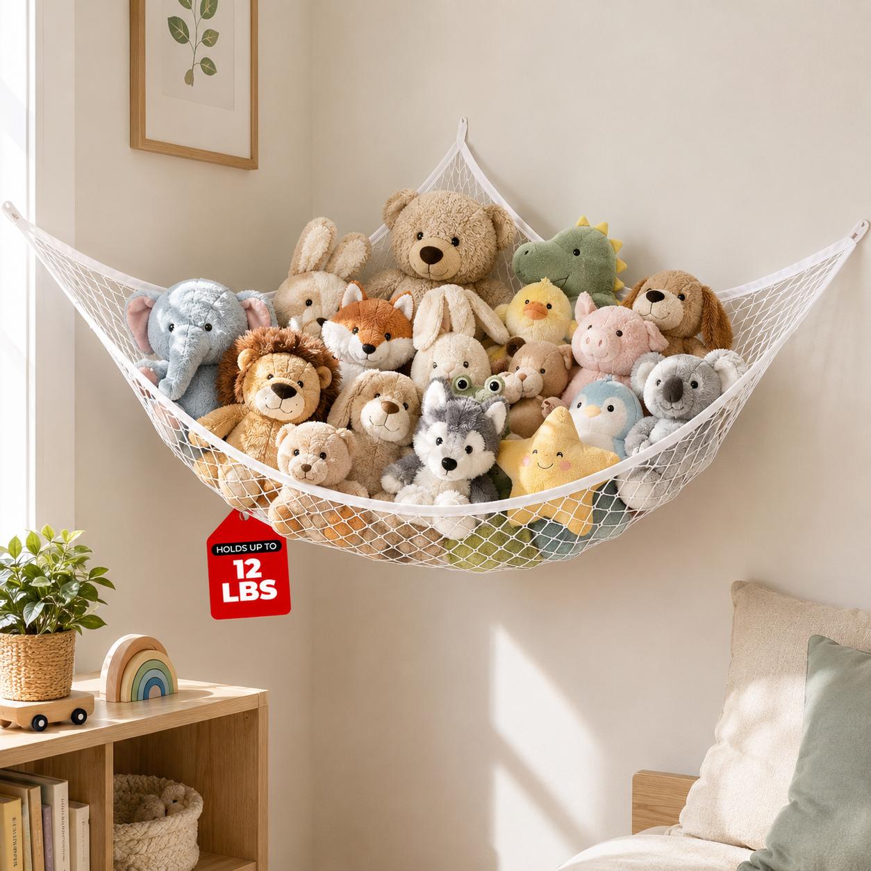 Kids' Toy - Jaring Penyimpanan Mainan Gantung, Organizer Boneka