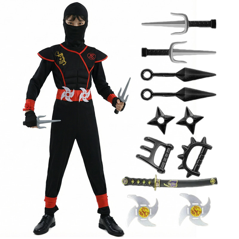 Kostum Ninja Hitam dan Biru un - Kids Toys Set ulasan dan harga