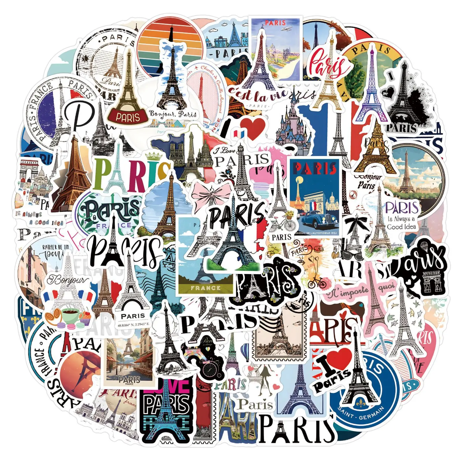 110 Buah Stiker Perancis Paris - Kids Toys Paris ulasan dan harga